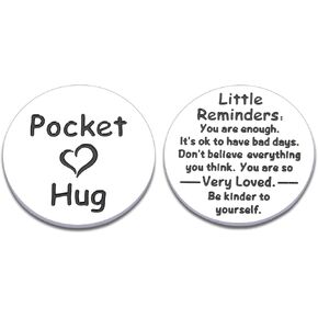 Valentines Day Gifts for Teen Girls, Anxiety Relief Items, College Girl Gift Ideas, Pocket Hug Token Gifts for College Students, Inspirational Keychain for Son Daughter,18th Birthday Gifts for Girls