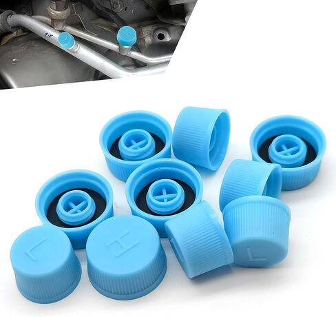 10 PCS Car Air Conditioner Dustproof Valve Cover,Car AC Low Pressure Port Caps and High Pressure AC Caps, Car Air Conditioner Accessories, Universal for Most Cars (Blue) in Kuwait