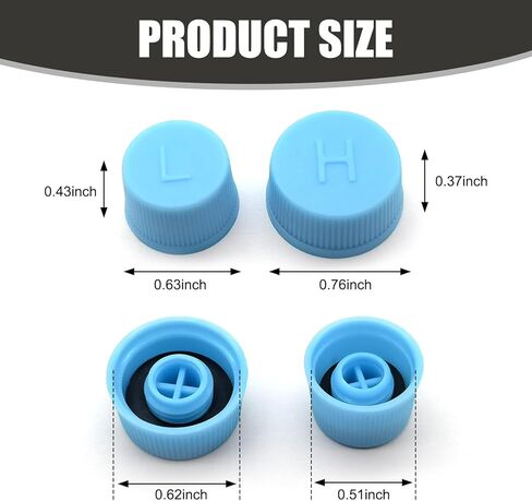 10 PCS Car Air Conditioner Dustproof Valve Cover,Car AC Low Pressure Port Caps and High Pressure AC Caps, Car Air Conditioner Accessories, Universal for Most Cars (Blue) in Kuwait