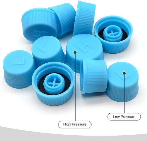 10 PCS Car Air Conditioner Dustproof Valve Cover,Car AC Low Pressure Port Caps and High Pressure AC Caps, Car Air Conditioner Accessories, Universal for Most Cars (Blue) in Kuwait