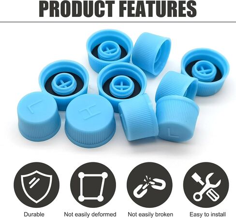 10 PCS Car Air Conditioner Dustproof Valve Cover,Car AC Low Pressure Port Caps and High Pressure AC Caps, Car Air Conditioner Accessories, Universal for Most Cars (Blue) in Kuwait