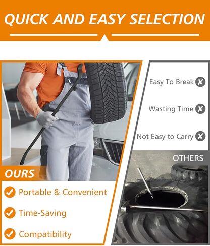 2 Pack Semi Tire Changing Tools, Heavy Duty Steel Tire Bars for Semi Tires(38in), Tire Changing tool for Semi Truck, One-piece Forged Tire Bar for Semi Tire, Tire Irons for Trucks, Pickups and More in Saudi Arabia