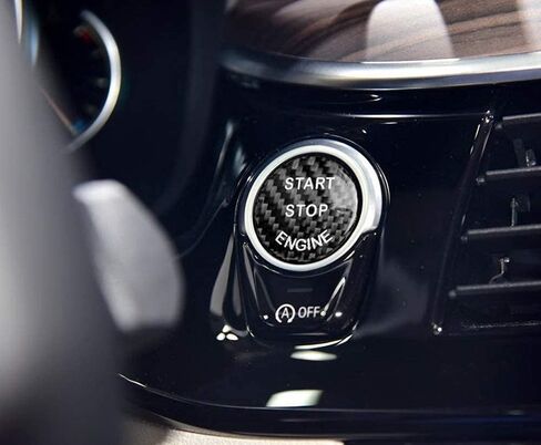 iJDMTOY Gloss Red Real Carbon Fiber Keyless Engine Start/Stop Push Start Button Cover Compatible with BMW 1 2 3 4 5 7 Series, X1 X3 X4 X5 X6, etc in Saudi Arabia