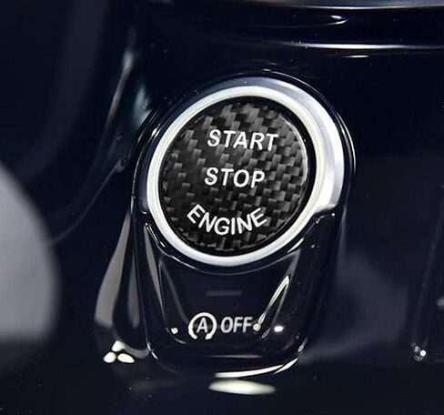 iJDMTOY Gloss Red Real Carbon Fiber Keyless Engine Start/Stop Push Start Button Cover Compatible with BMW 1 2 3 4 5 7 Series, X1 X3 X4 X5 X6, etc in Saudi Arabia