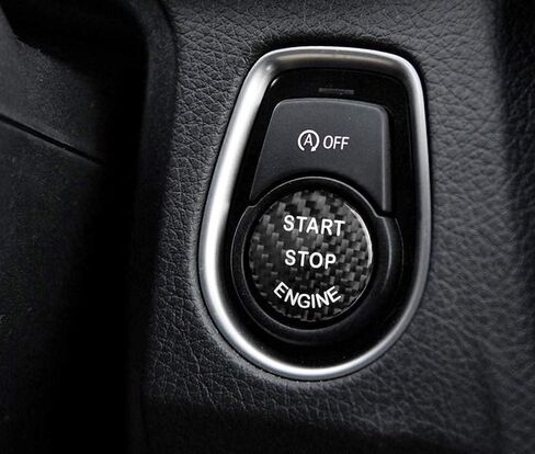 iJDMTOY Gloss Red Real Carbon Fiber Keyless Engine Start/Stop Push Start Button Cover Compatible with BMW 1 2 3 4 5 7 Series, X1 X3 X4 X5 X6, etc in Saudi Arabia