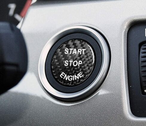 iJDMTOY Gloss Red Real Carbon Fiber Keyless Engine Start/Stop Push Start Button Cover Compatible with BMW 1 2 3 4 5 7 Series, X1 X3 X4 X5 X6, etc in Saudi Arabia