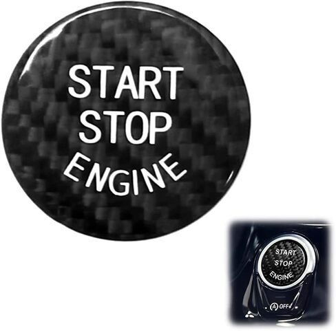 iJDMTOY Gloss Red Real Carbon Fiber Keyless Engine Start/Stop Push Start Button Cover Compatible with BMW 1 2 3 4 5 7 Series, X1 X3 X4 X5 X6, etc in Saudi Arabia