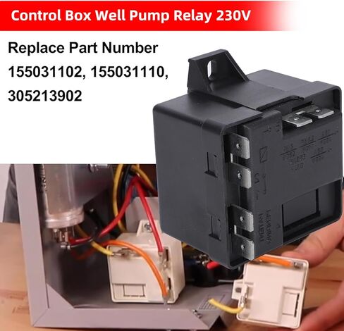 2 Pc of rva2alkl Well Pump Relay, Replace 155031102 155031110 305213902 155031-112，Control Box Fit for Franklin Control Boxes 5 to 15HP, 230V and Others Conventional Well Pump Control Box in Saudi Arabia
