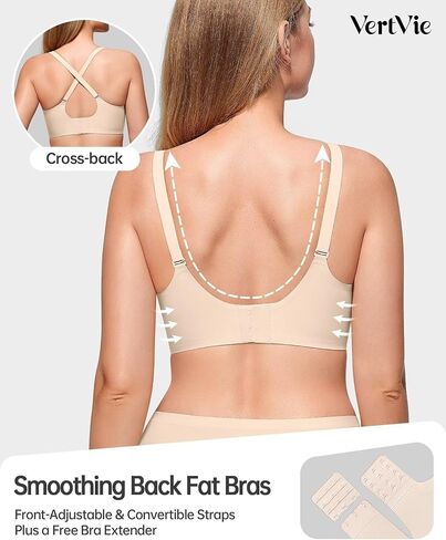Vertvie Bras for Women - Wireless Bras with Support Seamless No Underwire Push Up Bras Full Coverage Comfortable Everyday Bra in Kuwait