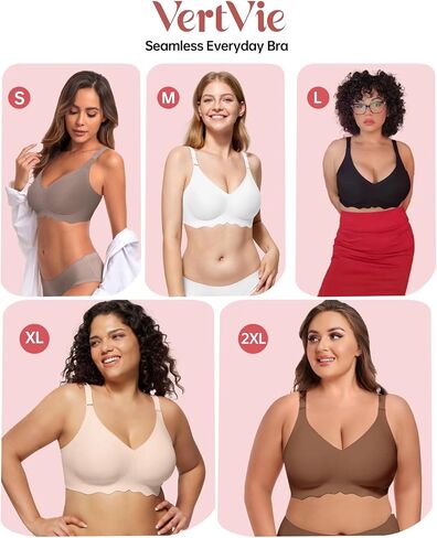 Vertvie Bras for Women - Wireless Bras with Support Seamless No Underwire Push Up Bras Full Coverage Comfortable Everyday Bra in Saudi Arabia
