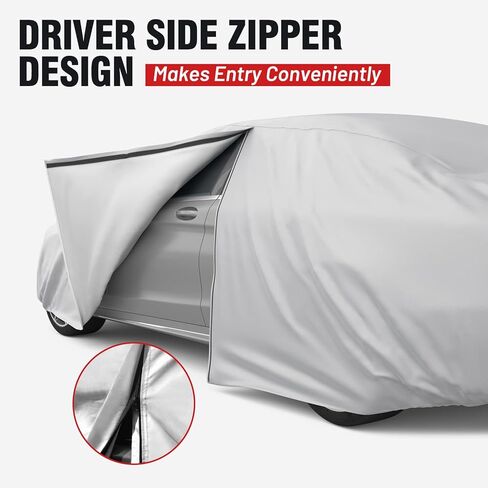 Favoto Sedan Car Cover Waterproof - Custom Fit for Toyota Corolla (1996-2024) All Weather for Automobiles Outdoor with Reflective Stripe Snow Sun Dust UV Protection Full Exterior Cover in Kuwait