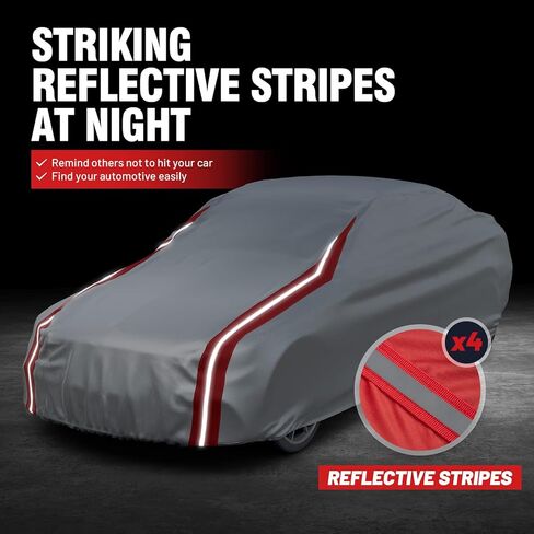 Favoto Sedan Car Cover Waterproof - Custom Fit for Toyota Corolla (1996-2024) All Weather for Automobiles Outdoor with Reflective Stripe Snow Sun Dust UV Protection Full Exterior Cover in Kuwait