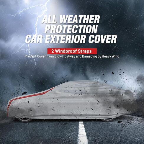 Favoto Sedan Car Cover Waterproof - Custom Fit for Toyota Corolla (1996-2024) All Weather for Automobiles Outdoor with Reflective Stripe Snow Sun Dust UV Protection Full Exterior Cover in Kuwait