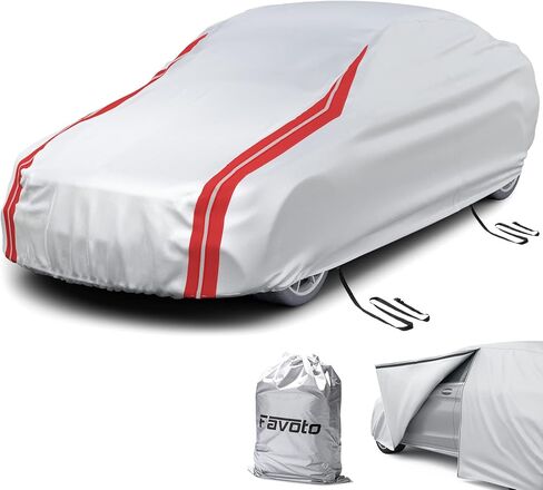 Favoto Sedan Car Cover Waterproof - Custom Fit for Toyota Corolla (1996-2024) All Weather for Automobiles Outdoor with Reflective Stripe Snow Sun Dust UV Protection Full Exterior Cover in Kuwait