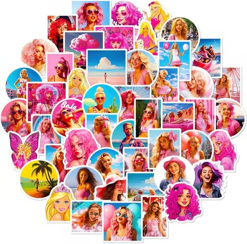 50pcs Pink Kawaii Merry Christmas Claus Stickers New Year Gift Decoration DIY Laptop Luggage Notebook Laptop Wall Window New Year Decoration Decals in Saudi Arabia