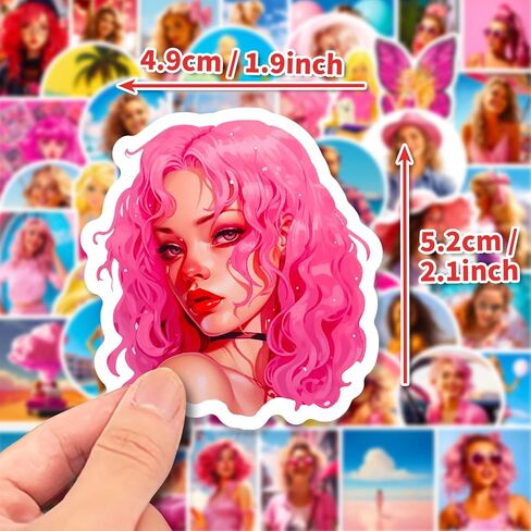 50pcs Pink Kawaii Merry Christmas Claus Stickers New Year Gift Decoration DIY Laptop Luggage Notebook Laptop Wall Window New Year Decoration Decals in Saudi Arabia