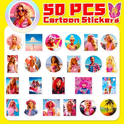 50pcs Pink Kawaii Merry Christmas Claus Stickers New Year Gift Decoration DIY Laptop Luggage Notebook Laptop Wall Window New Year Decoration Decals in Saudi Arabia