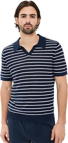 Onia Men's Linen Johnny Collar Polo Sweater in Saudi Arabia