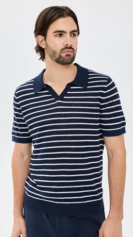 Onia Men's Linen Johnny Collar Polo Sweater in Saudi Arabia