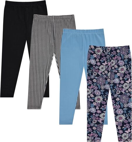 BTween Kids Girl's Fall Fashion Stretch Leggings Comfortable Bottoms Set- 4 Pack Bundle in Kuwait