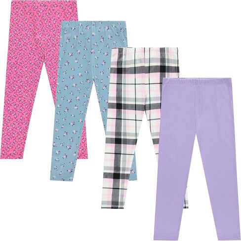 BTween Kids Girl's Fall Fashion Stretch Leggings Comfortable Bottoms Set- 4 Pack Bundle in Kuwait