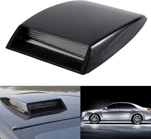 Universal Car Decorative Air Flow Intake Turbo Bonnet Vent Grille Scoop Cover Sticker Hood (Black) in Saudi Arabia