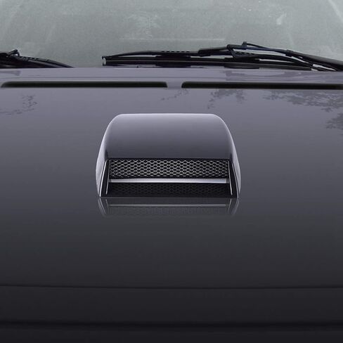 Universal Car Decorative Air Flow Intake Turbo Bonnet Vent Grille Scoop Cover Sticker Hood (Black) in Saudi Arabia