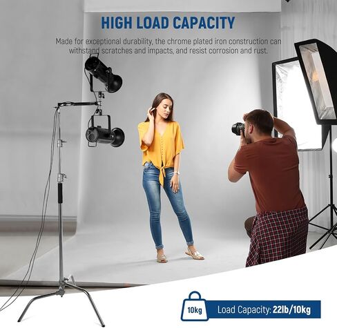 NEEWER Baby Triple Header Boom Arm with Five 5/8" Baby Pins for LED Light/Strobe Flash, One 1-1/8" Pin for C Stand/Light Stand with 16mm Baby Stud or 28mm Junior Receiver, Stainless Steel, UA005 in Saudi Arabia