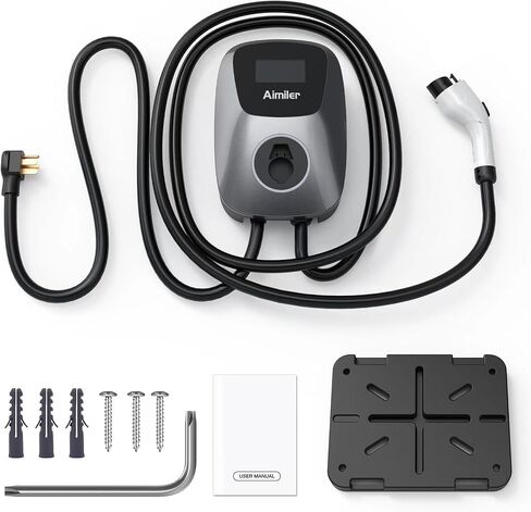 شاحن EV المستوى 2، 48A 240V شاحن السيارة الكهربائية مع قابس NEMA 14-50، محطة شحن EV منزلية/خارجية مدرجة بكابل 25 قدمًا مع تطبيق WiFi ومؤقت تأخير، لسيارات j1772 EVSE in Kuwait