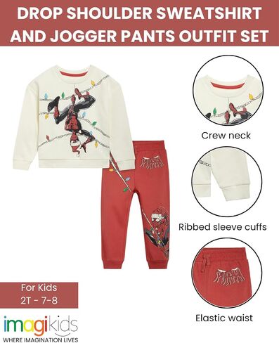Marvel Avengers Fleece Sweatshirt and Pants Outfit Set Toddler to Little Kid Sizes (2T - 7-8) in Saudi Arabia