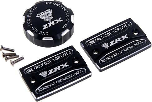 لملحقات Kawasaki ZRX1100 1999-2000 ZRX 1100 أجزاء معدلة ZRX-1100 فرامل أمامية للدراجة النارية وقابض ومكابح خلفية غطاء خزان سائل الأسطوانة الرئيسية (أسود) in Saudi Arabia