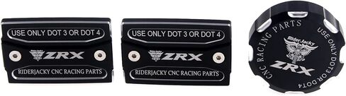 لملحقات Kawasaki ZRX1100 1999-2000 ZRX 1100 أجزاء معدلة ZRX-1100 فرامل أمامية للدراجة النارية وقابض ومكابح خلفية غطاء خزان سائل الأسطوانة الرئيسية (أسود) in Saudi Arabia