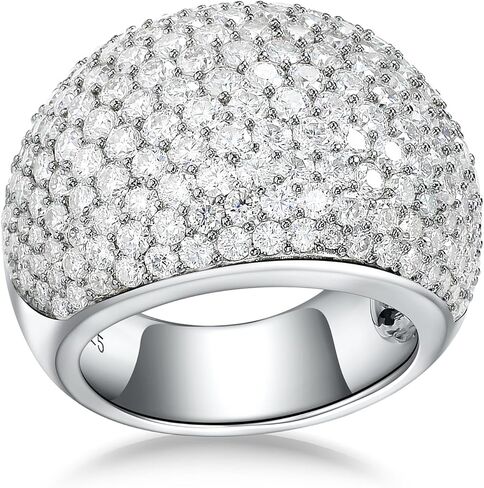 Moissanite Wedding Band Ring VVS D Color, 925 Sterling Silver White Gold Plated Chunky Wide Eternity Band Ring 1.8-5.14 Carat Moissanite Ring Lab Diamond Rings for Men Women in Saudi Arabia