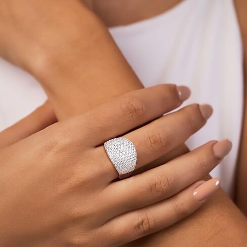Moissanite Wedding Band Ring VVS D Color, 925 Sterling Silver White Gold Plated Chunky Wide Eternity Band Ring 1.8-5.14 Carat Moissanite Ring Lab Diamond Rings for Men Women in Saudi Arabia