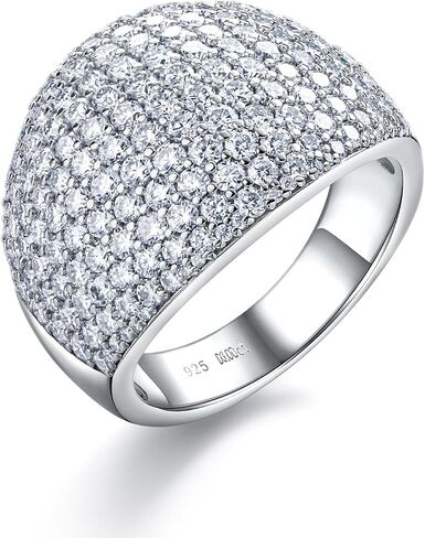 Moissanite Wedding Band Ring VVS D Color, 925 Sterling Silver White Gold Plated Chunky Wide Eternity Band Ring 1.8-5.14 Carat Moissanite Ring Lab Diamond Rings for Men Women in Saudi Arabia