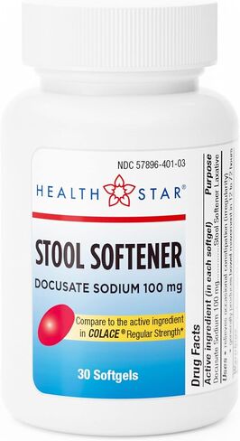 GeriCare Docusate Sodium Stool Softener, 100mg Softgels (Bottle of 1,000) in Kuwait
