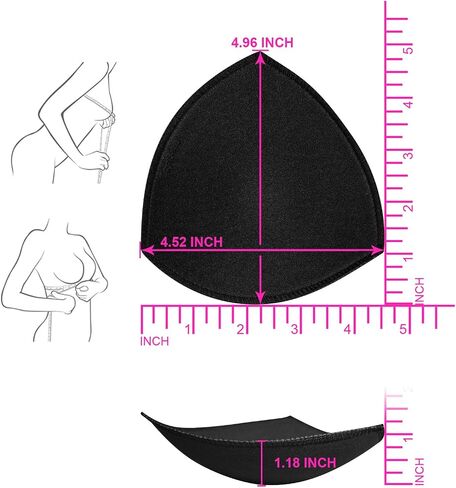 4 Pairs Bra Pad Insert,Removable Sport Bra Cup Triangle Breathable & Reusable Bra Pad for Yoga Bra,Swimsuits,Bikini in Kuwait