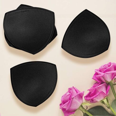 4 Pairs Bra Pad Insert,Removable Sport Bra Cup Triangle Breathable & Reusable Bra Pad for Yoga Bra,Swimsuits,Bikini in Kuwait