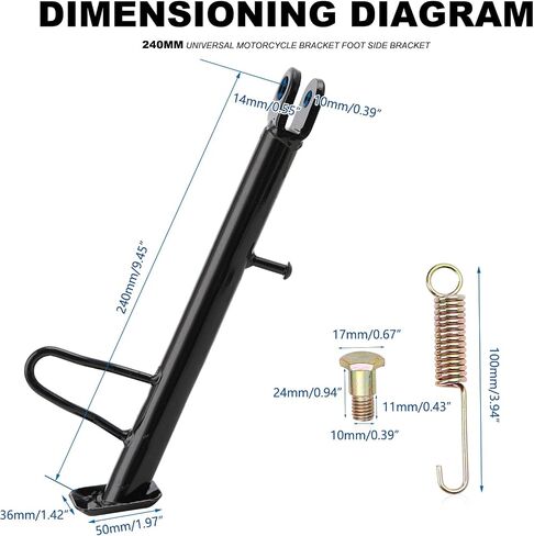 Mokuo Dirt Bike Stand,Motorcycle Kickstand, Scooter Mopeds Side Stand in Iron Material Compatible with Most Dirt Pit Bike Scooter Mini Bike, Height of 21cm Above Ground in Saudi Arabia