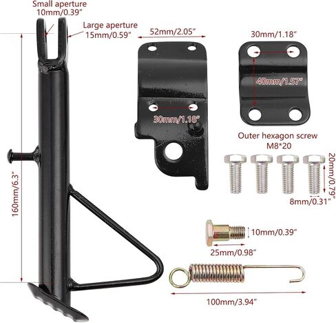 Mokuo Dirt Bike Stand,Motorcycle Kickstand, Scooter Mopeds Side Stand in Iron Material Compatible with Most Dirt Pit Bike Scooter Mini Bike, Height of 21cm Above Ground in Saudi Arabia