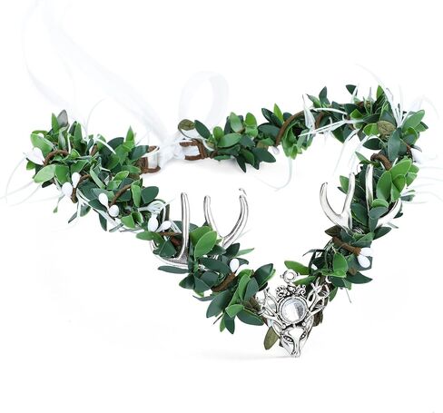 MOSTORY Black Green Antler Crown - Renaissance Faire Costume for Women Fairy Forest Headpiece Woodland Elf Crown for Women Ren Faire Halloween Cosplay Photo Shoot Accessory in Saudi Arabia