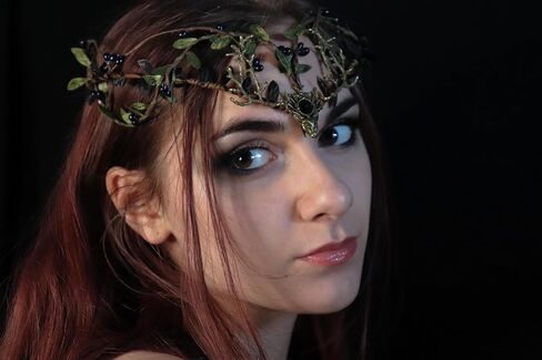 MOSTORY Black Green Antler Crown - Renaissance Faire Costume for Women Fairy Forest Headpiece Woodland Elf Crown for Women Ren Faire Halloween Cosplay Photo Shoot Accessory in Saudi Arabia