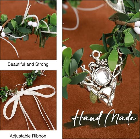 MOSTORY Black Green Antler Crown - Renaissance Faire Costume for Women Fairy Forest Headpiece Woodland Elf Crown for Women Ren Faire Halloween Cosplay Photo Shoot Accessory in Saudi Arabia
