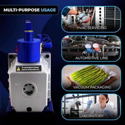 7 CFM Vacuum Pump for AC System - Single-Stage HVAC Vacuum Pump with Vacuum Gauge - 1/2 HP Automotive AC Vacuum Pump - 110V/60Hz Air Conditioning Vacuum Pumps in Kuwait