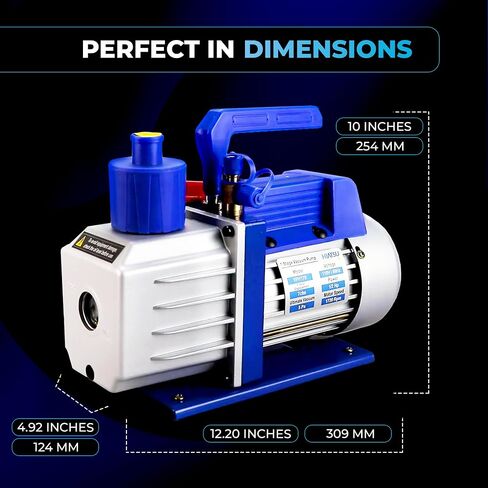 7 CFM Vacuum Pump for AC System - Single-Stage HVAC Vacuum Pump with Vacuum Gauge - 1/2 HP Automotive AC Vacuum Pump - 110V/60Hz Air Conditioning Vacuum Pumps in Kuwait