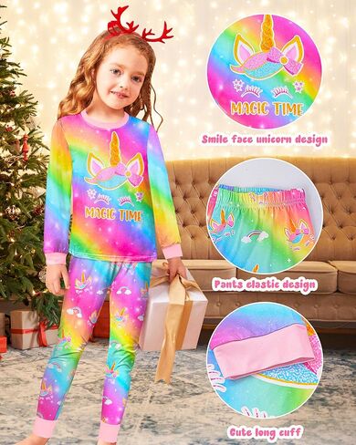 Sylfairy Girls Pajamas Set Matching Doll Pjs Toddler Kids Sleepwear Christmas Clothes Gift in Kuwait