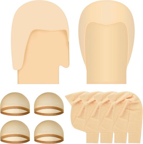NACHLYNN 8 Pieces Halloween Bald Cap for Adult Makeup Latex Bald Caps Nylon Bald Wig Cap Costume for Halloween Party Accessory Kid Women Men in Saudi Arabia