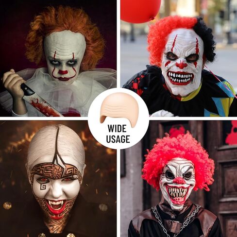 NACHLYNN 8 Pieces Halloween Bald Cap for Adult Makeup Latex Bald Caps Nylon Bald Wig Cap Costume for Halloween Party Accessory Kid Women Men in Saudi Arabia