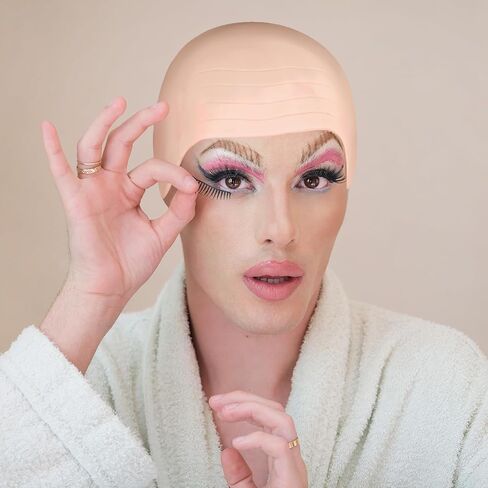 NACHLYNN 8 Pieces Halloween Bald Cap for Adult Makeup Latex Bald Caps Nylon Bald Wig Cap Costume for Halloween Party Accessory Kid Women Men in Saudi Arabia