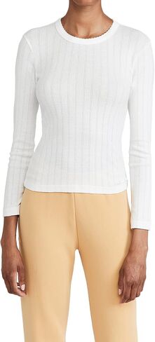 Leset Women's Pointelle Slim Fit Top in Kuwait